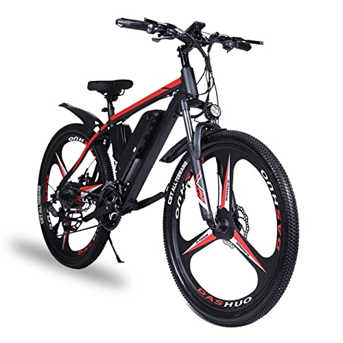 Electric Mountain Bike : Black Electric Bike 21 Speed Electric Bicycle For Adult Aluminum Alloy Material 26 Inch Mountain Ebike 36v Motor 500w (Color : Black, Size : Motor 500W)