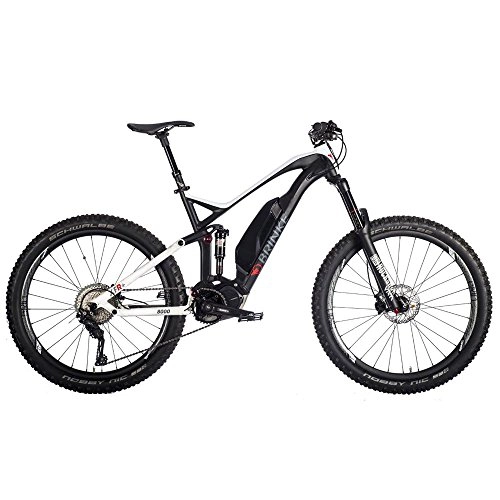 Electric Mountain Bike : Brinke Electric Bicycle Pedal Assisted 27.5 XFR + White / Black, Taglia M 46 cm