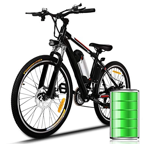 Electric Mountain Bike : Bunao 26 inch Wheel Electric Bike Aluminum Alloy 36V 8AH Lithium Battery Mountain Cycling Bicycle, 21-speed (26 inch_1)