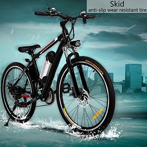 Electric Mountain Bike : Bunao 26 inch Wheel Electric Bike Aluminum Alloy 36V 8AH Lithium Battery Mountain Cycling Bicycle, 21-speed (26 inch_7)