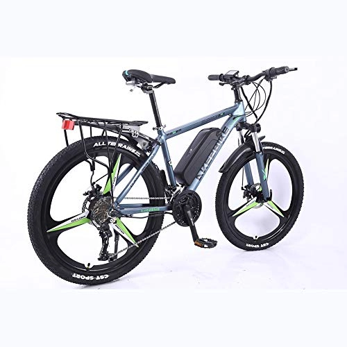 Electric Mountain Bike : BWJL 26 inch aluminum alloy lithium battery assisted variable speed bicycle, adult power assisted electric bicycle, 36V 350W 13Ah Removable Lithium-Ion Battery Mountain Ebike for Men''s, gray, 10AH
