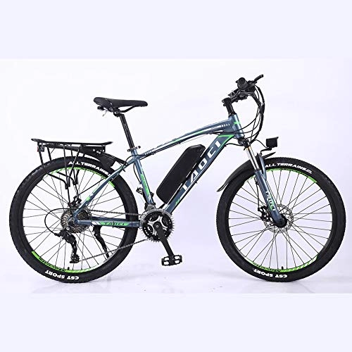 Electric Mountain Bike : BWJL Lithium battery electric bicycle power assist mountain bike, Aluminum alloy Ebikes Bicycles All Terrain, 26" 36V 350W 13Ah Removable Lithium-Ion Battery Mountain Ebike for Men''s, Gray-gre.