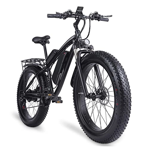 Electric Mountain Bike : bzguld Electric bike 1000W Electric Bike for Adults 26" Fat Tire Mountain Beach Snow Bicycles Aluminum Electric Scooter with Detachable Lithium Battery 48V 17AH Up to 24.8 MPH 21 Speed Gear E-Bike