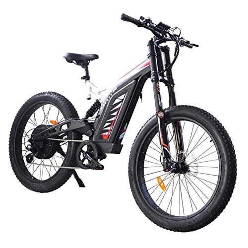 Electric Mountain Bike : bzguld Electric bike 26-inch Fat tire 1500W Electric Bicycle 27 Mph Snow Electric Bicycle 7 Speed Mountain Electric Bicycle Pedal Auxiliary 48V 14.5Ah Lithium Battery (Color : 1500W)