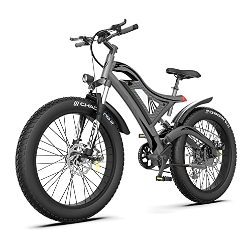 Electric Mountain Bike : bzguld Electric bike Electric Bicycles for Adults 750W 28 MPH Electric Mountain Bike 26 inch Fat Wheel Off Road Electric Bicycle 48V 15Ah Removable Lithium Battery 7 Speed Gears