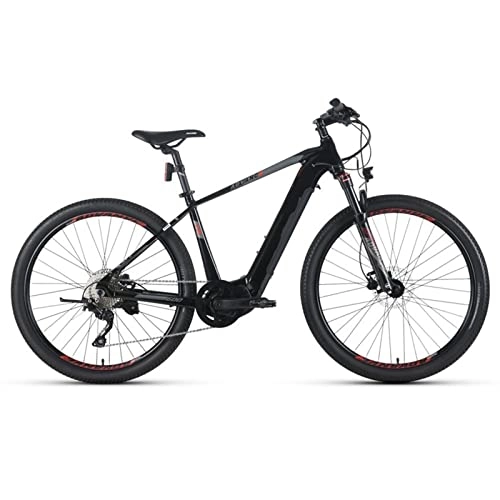 Electric Mountain Bike : bzguld Electric bike Electric Mountain Bikes for Adults 27.5'' Electric Bike 240W Ebike 15.5MPH with 36V12.8Ah Hidden Removable Lithium Battery Moped Bicycle (Color : Black red)