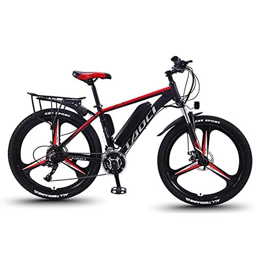 Electric Mountain Bike : Caige Electric Mountain Bike, 350W 26" Electric Bicycle with Removable 36V 8AH Lithium Battery, 21&27 Two Speed Shifter Electric Bike Kit, Red