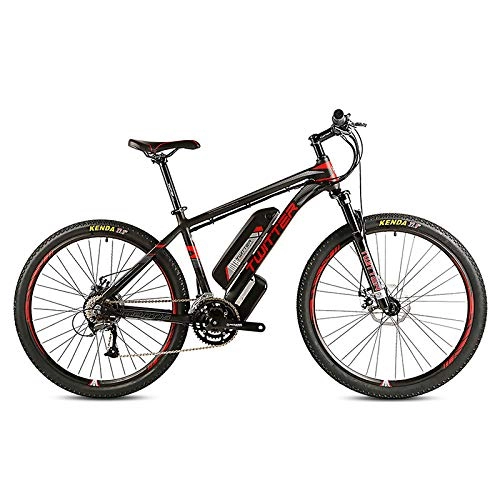 Electric Mountain Bike : CCDD Electric Mountain Bike, Disc Brake 27 Speed 27.5 Inches 26 Inch GRENERGY Lithium Battery 36V 10AH Rear Mountain Bike, Black-red-26 * 15.5in