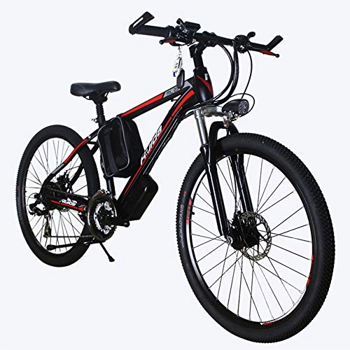 Electric Mountain Bike : CHCH Electric Bicycle, 26" Mountain Electric Bicycle 36V-48V Lithium Battery Super Lightweight Magnesium Alloy Shimano 21 Speed Disc Brake, Black, 36V30~35KM
