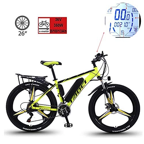 Electric Mountain Bike : CHJ 26 Inch Electric Mountain Bike, Lithium Battery Assisted Variable Speed Bike, 8AH / 10AH / 13AH-36V350W Super Strong Motor, 50-90KM Cruising Range, 3-5 Hours Charging Time, 10AH