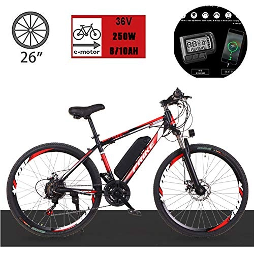 Electric Mountain Bike : CHJ Electric Bike, Electric Mountain Bike, Adult Variable Speed Off-Road, Endurance 35-50 Km, 36V250W Motor, Suitable for All Terrain, Unisex, 27 speed 10AH