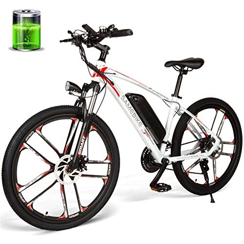 Electric Mountain Bike : CHJ Electric mountain bike, 26 inch lithium battery off-road mountain bike 350W 48V 8AH for men and women for adult off-road travel 30km / h