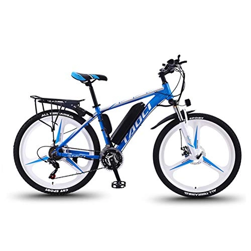 Electric Mountain Bike : CHR 36V 350W Removable Lithium-Ion Battery Mountain Ebike，electric Bike Adult Electric Bicycle Aluminum Alloy Bike Outdoor Ebike, Blue-10AH70km