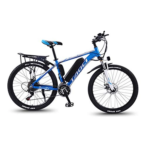 Electric Mountain Bike : CHR Electric Bikes For Adult, 36V 350W Removable Lithium-Ion Battery Mountain Ebike Magnesium Alloy Ebikes Bicycles All Terrain, Blue-8AH50km