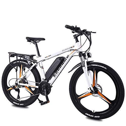 Electric Mountain Bike : CHXIAN 26'' Adult Electric Mountain Bike, Electric Bicycle with LED Headlights Removable Lithium Battery Front and Rear Disc Brakes Lightweight Design (Size : 13Ah)