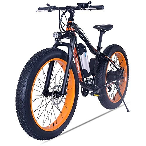 Electric Mountain Bike : CJH Bicycle, Bike, Electric Bicycle, Mountain Bike250W Electric Mountain Snow Bicycle Road Bike, 36V10.4Ah Battery, 26 inch Fat Tire, 21 Speed Ebike, Suitable for Cities, Mountains, Snow, Steep Slopes(YEL
