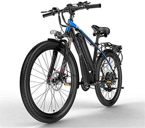 Electric Mountain Bike : CLOTHES Electric Mountain Bike, 26 Inch Mountain Electric Bike 48V Electric Bicycle Lockable Suspension Fork with 5 PAS Adjustment LCD Display, Bicycle (Color : Blue)