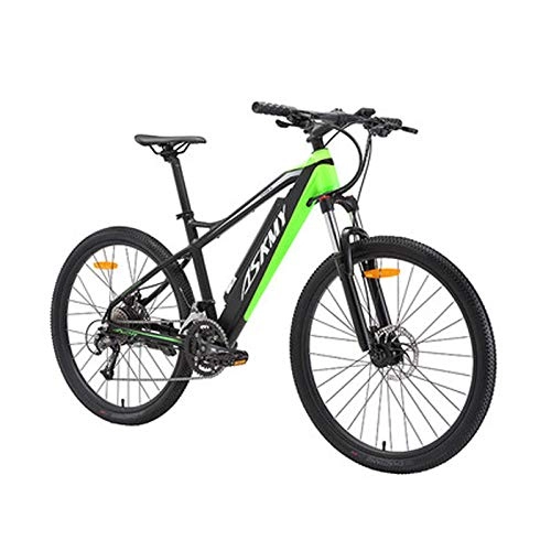 Electric Mountain Bike : cuzona 26 inch mountain electric bike lithium battery electric bicycle variable speed mountain bike booster bicycle 250W 10 4ah-Black_Green