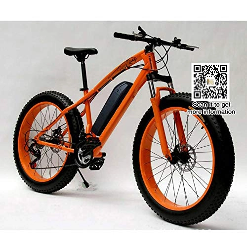 Electric Mountain Bike : cuzona Mountain EBike Road Electric Bicycle 36V 10 4AH 26 * 4 0 fat tire snow bike-Orange_CHINA
