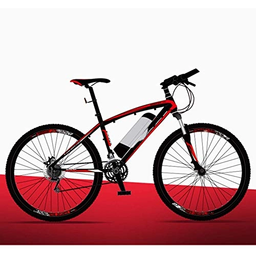 Electric Mountain Bike : CXY-JOEL Adults Electric Assist Bicycle, with Riding Helmet 26 inch Travel Electric Bicycle Dual Disc Brakes 21 Speed Gear Mountain Ebike up to 130 Kilometers, Green, A, Red