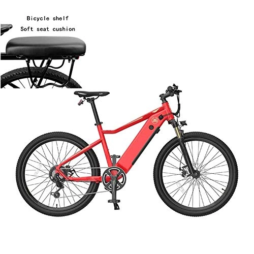 Electric Mountain Bike : CXY-JOEL Adults Mountain Electric Bike, 250W Motor 26 inch Outdoor Riding E Bike 7 Speed Transmission with Waterproof Meter Dual Disc Brakes with Rear Seat, Gray, A, Red