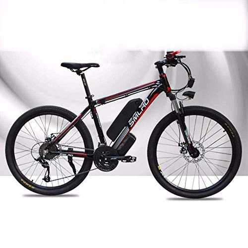 Electric Mountain Bike : CXY-JOEL Lithium Battery Mountain Electric Bike Bicycle 26 inch 48V 15Ah 350W 27 Speed Ebike Potencia-Black Red, Black Red