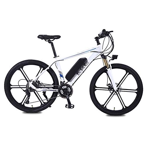 Electric Mountain Bike : CYC 26 Inches Electric Bicycle Aluminum Alloy Adult Mountain Bike 36v / 8ah Lithium-ion Battery 27 Speed 350w Motor Max Load 150kg Max Speed 25km / h Disc Brake Portable Bicycle for Commuter Travel, White