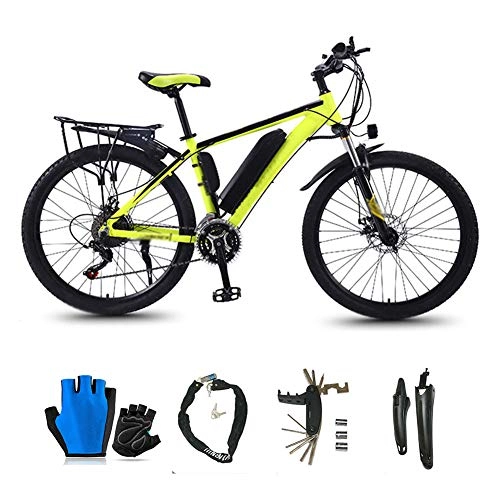 Electric Mountain Bike : CYC Power Mountain Bike Portable Bicycle 26 Inch Tires 36v / 13ah Lithium-ion Battery 350w Led Display 3 Riding Modes Max Speed 35km / h Max Load 150kg Adult Mountain Bike for Commuter Travel, Green