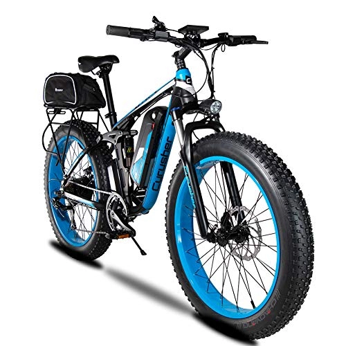 Electric Mountain Bike : Cyex XF800 26inch Fat Tire Electric Bike 1000W 48V Snow E-Bike Shi-ma-no 7 Speeds Beach Cruiser Mens Women Mountain e-Bike Pedal Assist Lithium Battery Hydraulic Disc Brakes (blue)