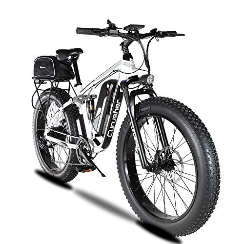 Electric Mountain Bike : Cyex XF800 26inch Fat Tire Electric Bike 1000W 48V Snow E-Bike Shi-ma-no 7 Speeds Beach Cruiser Mens Women Mountain e-Bike Pedal Assist Lithium Battery Hydraulic Disc Brakes (white)