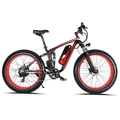 Electric Mountain Bike : Cyex XF800 MTB Mans Mountain Electric Bike Bicycle 1000W 48V Brushless Motor 48V*13AH LG Battery Full Suspension 7 Gears 5 PAS 26''X4.0 Fat Tire Hydraulic Disc Brakes LCD Smart Computer eBike (Red)