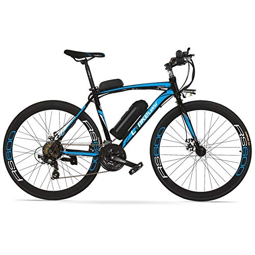 Electric Mountain Bike : Cyrusher RS600 Mans 50cm x 700c Road Bike 21 Speeds Electric Bike 240W 36V 15AH Removable Lithium Battery Mountain Bike City Bike Power Assist with Carbon Steel Frame & Dual Disc Brakes