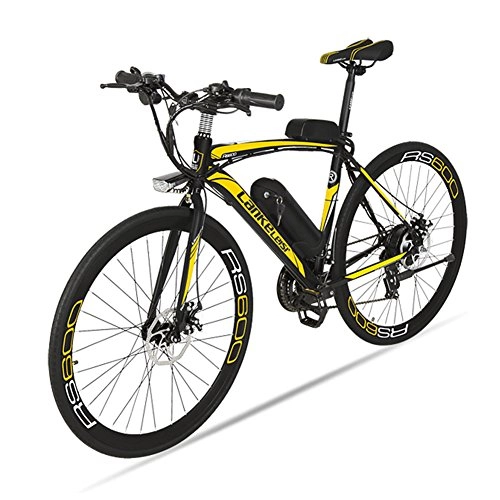 Electric Mountain Bike : Cyrusher RS600 Mans 50cm x 700c Road Bike 21 Speeds Electric Bike 240W 36V 15AH Removable Lithium Battery Mountain Bike City Bike Power Assist with Dual Disc Brakes （Grey）