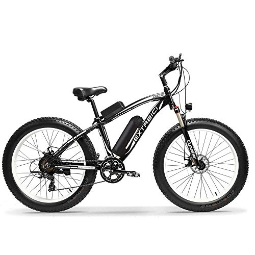 Electric Mountain Bike : Cyrusher XF660 Electric Bike 48V 500W / 1000W Mens Mountain Ebike 7 Speeds 26 inch Fat Tire Road Bicycle Snow Bike Pedals with Disc Brakes and Suspension Fork (Removable Lithium Battery)