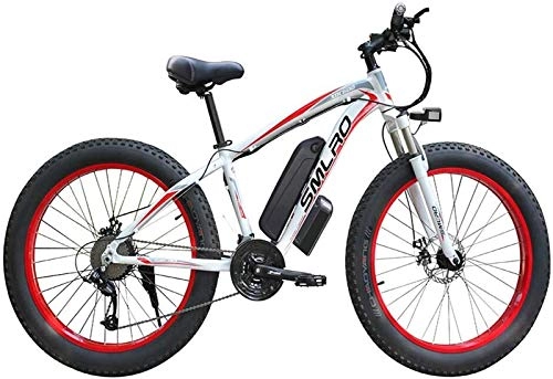 Electric Mountain Bike : CYSHAKE Movement Electric Bicycle For Adults From 26 Inches, Mountain Bike Tires For Grassi A 21 Speed, Unisex Outdoor cycling (Color : Red)
