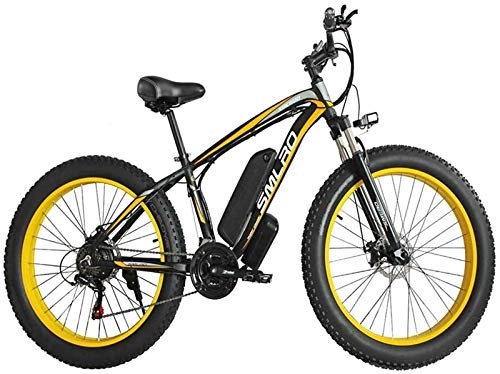 Electric Mountain Bike : CYSHAKE Movement Electric Bicycle For Adults From 26 Inches, Mountain Bike Tires For Grassi A 21 Speed, Unisex Outdoor cycling (Color : Yellow)