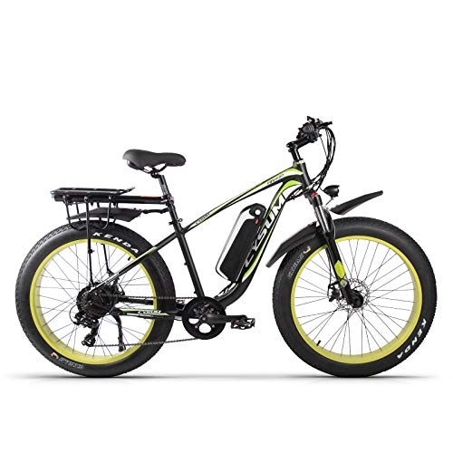 Electric Mountain Bike : Cysum CM-980 Men's Electric Bike 48V 17AH Fat 26"4.0 Mountain Bike Electric Bike (green)