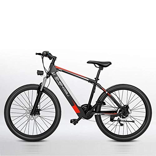 Electric Mountain Bike : CYYC 26-inch electric booster front and rear dual disc brake off-road vehicle mountain bike ATV 400W brushless motor, 48V, 10AH invisible lithium battery-red