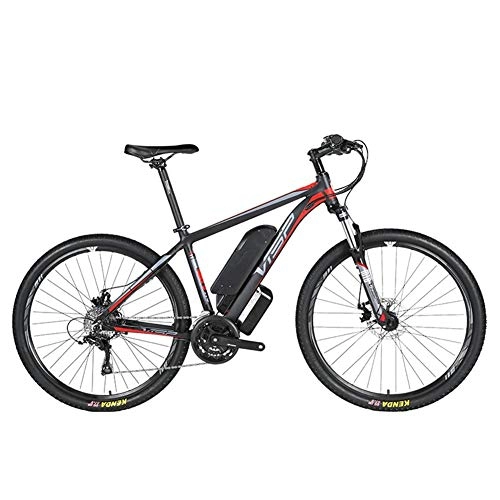 Electric Mountain Bike : D&XQX Electric Mountain Bike(26-29 Inches), with Removable Large Capacity Lithium-Ion Battery (36V 250W), Electric Bike 24 Speed Gear And Three Working Modes, Red, 26 * 15.5in