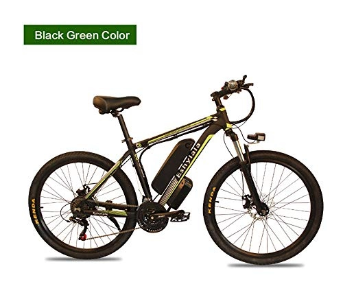 Electric Mountain Bike : DASLING Electric Mountain Bike Use Lithium Battery Booster Motor 36V 350W Speed 25K / H With 26 Inch Tire-Dark Green