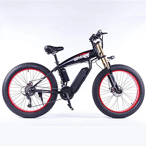 Electric Mountain Bike : DASLING Electric Mountain Bike Use Lithium Battery Booster Motor 48V 350W Speed 25K / H With 26 Inch Tire-Black Red