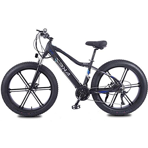 Electric Mountain Bike : DDFGG Electric bicycle. 26-inch, 27-speed, 10AH battery, 36V350W motor snow electric bicycle, Black, B