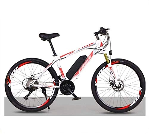 Electric Mountain Bike : Dirty hamper Mountain Bike Electric Mountain Bike 26 Inch Lithium Battery Bicycle Adult 21 Variable Speed Off-road Power Bicycle 36V Hybrid Bicycle (Color : W red, Size : 26inch)