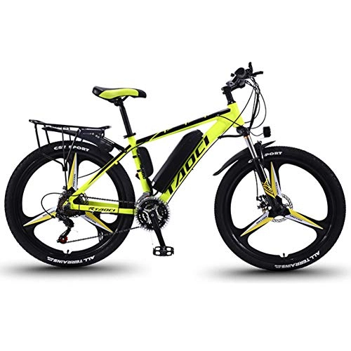 Electric Mountain Bike : DSHUJC Electric Mountain Bike, Magnesium Alloy Bicycles All Terrain, 36V 350W Removable Lithium-Ion Battery E-Bike, for Outdoor Cycling Travel Work, Yellow