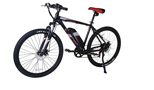 Electric Mountain Bike : E-Plus Pulse Unisex Electric Mountain Bike 27.5" Wheel, 8.8Ah - Black / Red