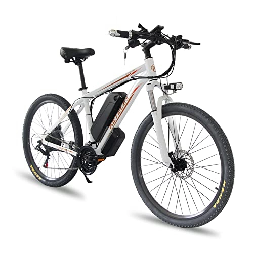 Electric Mountain Bike : Ebike, Electric Bicycles, Adult Electric Bicycles, Electric Mountain Bikes，26’’ Electric Bikes For Adults, Electric Bicycle E-bike ，21-speed（Color: White）