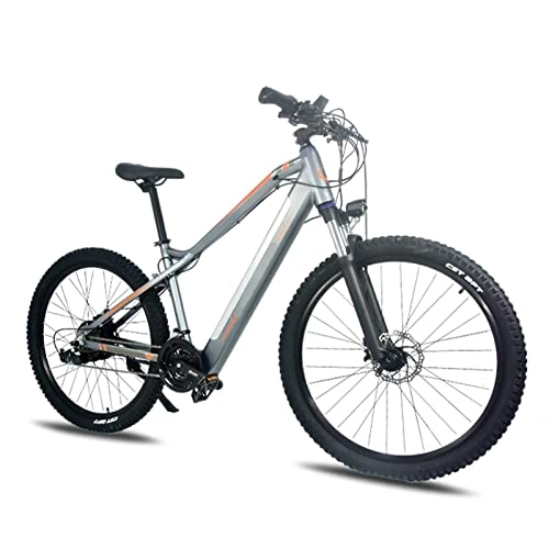 Electric Mountain Bike : ebike Electric Bike for Adults 500W 27 Speed Electric Mountain Bicycle With Removable 48V 10.5Ah Lithium-Ion Battery 27.5 * 2.4 Inch Tire (Color : Light grey, Number of speeds : 27)