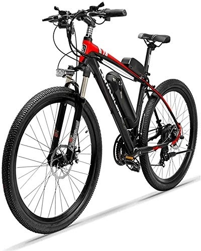 Electric Mountain Bike : Ebikes, 26'' Electric Bicycle for Adults, Electric Mountain Bike 250W 36V 10Ah Removable Large Capacity Lithium-Ion Battery 21 Speed Gear Double Disc Brake (Color : Red)