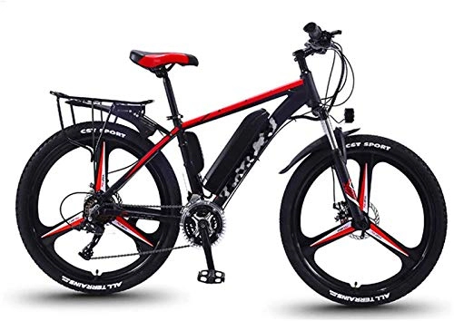 Electric Mountain Bike : Ebikes, 26 inch Electric Bikes mountain Bicycle, 30 speed magnesium alloy onepiece Bike 36V lithium battery Sports Outdoor Cycling Adult (Color : Red)
