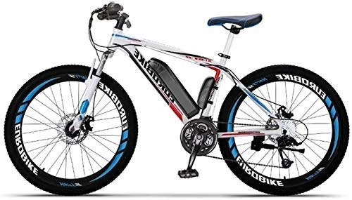 Electric Mountain Bike : Ebikes, 36V 250W E-Bike for Adults, 10Ah 26-Inch Mountain Bike, 27-Level Shift Assisted, 70-90Km Driving Range, Double Disc Brakes Bike (Color : Blue)
